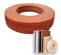 ZIUSFAC Modanatura Flessibile Rotolo di Nastro 55mm×10m Preincollato Nastro in Legno Impiallacciato Bordatura in PVC, Nastro per Bordatura Dell'Impiallacciatura per Facile Applicazione Fai-da-Te(Red)