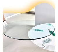 ZIUSFAC Piano In Vetro Trasparente Piastra Di Protezione In Vetro Di Sicurezza Piano Tavolo Rotondo 38cm 68cm 98cm Superficie PerTavolo Da Esterno(42cm/16.5in)