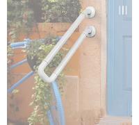 ZIUSFAC Ringhiera per Scale 1-3 Gradini Corrimano per Gradini Esterni A Forma di U per Garage Maniglia di Sicurezza Antiscivolo Corrimano da Parete(White,60cm/23.6in)