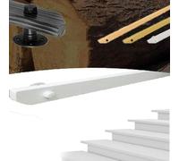 ZIUSFAC Ringhiera per Scale in Legno Ringhiera da Parete 120cm 150cm Passamano Antiscivolo Bianco Corrimano per Scale per Anziani(White,1.6ft/50cm)