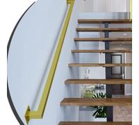 ZIUSFAC Ringhiera per Scale Ringhiera da Parete Industriale Passamano per Scale Tubo Quadrato Supporto A Parete Corrimano per Scale in Ferro(Gold,13.1ft/400cm)