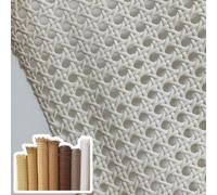 ZIUSFAC Rotolo di Fettuccia in Rattan di Plastica 60 Cm 70 Cm Rotolo di Tessitura in Canna di Rattan Tessuto A Mano in Rattan Sintetico 1 M di Lunghezza(White,100x70cm/39.4x27.5in)