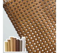 ZIUSFAC Rotolo di Fettuccia in Rattan di Plastica 60 Cm 70 Cm Rotolo di Tessitura in Canna di Rattan Tessuto A Mano in Rattan Sintetico 1 M di Lunghezza(Coffee,100x70cm/39.4x27.5in)