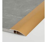 ZIUSFAC Soglia di Dislivello Pavimento con Dislivello di 7mm-55mm Striscia di Soglia per Laminato Riduttore di Rampa, 90 Cm Profilo di Compensazione Dell'altezza(Gold,High 1.5cm(5/8"))