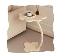 ZIUSFAC Tavolino Da Caffè Bianco Tavolino Da Salotto Rotondo Piccolo Comodino A Forma Di C Tavolino Laterale Per Divano Soggiorno Tavolo Porta PC Diametro 45 Cm(Height 65cm/25.6in)