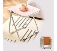 ZIUSFAC Tavolino In Plastica Tavolino Da Caffè Quadrato Tavolino Da Divano Piccolo Tavolini Altezza 46 Cm Scrivania Per Divano Soggiorno(Pink)