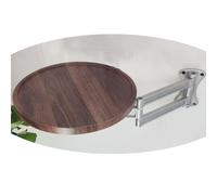 ZIUSFAC Tavolo Pieghevole da Parete Rotondo Tavolino da caffè Scrivania Galleggiante Comodino in Legno Piccolo Tavolino da Letto A Muro(Silver Walnut)