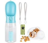 Zivacate Borraccia per cani, multifunzione, portatile, per attività all'aperto, viaggi, grande capacità, con contenitore per alimenti e sacchetto per cacce, tazza per acqua potabile a prova di perdite