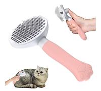 Zivacate Brosse Chat Brosse Chien[Prise ergonomique & nettoyage en un clic &Patented Design] Outil pour chiens/chats/lapins à poil court et long, Chien Accessoires(Rose)