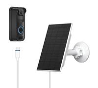 Zivif Pannello solare da 2 W per campanello Blink, supporto caricabatterie solare USB-C 6/9/12 V regolabile, impermeabile IP65, cavo da 2,7 m, staffa regolabile a 360°