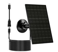 Zivif Pannello solare da 6 W per telecamere di sicurezza, caricatore solare da 5 V compatibile con fotocamere a batteria ricaricabile, con porta USB-C e micro USB, impermeabile IP66, supporto