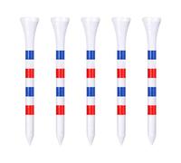 Zivisk Tee Golf Legno 70mm, 100 Pezzida Tee da Golf in bambù (Bianco & Rosso & Blu)