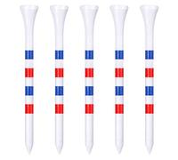 Zivisk Tee Golf Legno 83mm, 100 Pezzida Tee da Golf in bambù (Bianco & Rosso & Blu)