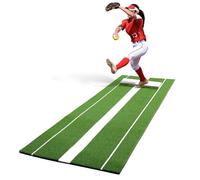 ZivPlay Tappetino da lancio per softball con lancio in gomma, per softball e baseball per interni ed esterni, con dimensioni regolamentari, tappetino per lancio anti-sbiadimento, tappeto erboso