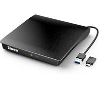 Ziweo Unità DVD esterna USB 3.0 Tipo-C masterizzatore CD portatile +/-RW Drive Lettore DVD per ROM Rewriter Masterizzatore Compatibile con Laptop Desktop PC Windows MacBook Linux Mac OS