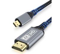 ziwodiv Micro HDMI to HDMI 4K@60Hz, 2M Cavo Micro HDMI, 3D HDR Dolby Micro HDM I a HDMI Compatibile con Raspberry Pi 5/4, GoPro Hero 9/8/7/6, DSLR, Videocamera, Cámara, TV, PC, Laptop