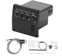 ZIXINNKC EQ01 Acoustic Guitar Tuner 2 Band EQ Black Guitar Tuner Practice Stage Studio