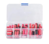 ZIXINNKC Kit assortito dip switch da 45 pezzi On Off Toggle Gamma 2,54 mm 1 2 3 4 5 6 7 8 9P per breadboard di circuito