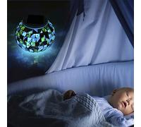 ZIXINNKC Luci da tavolo decorative per esterni con luce da giardino a sfera in vetro ad energia solare che cambiano colore