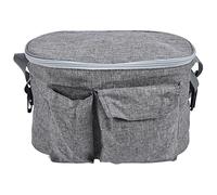 ZIXINNKC Organizer universale impermeabile per borsa per passeggino con portabicchieri per maniglie e barre trasversali per passeggino (Grigio)