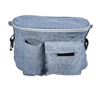 ZIXINNKC Organizer universale impermeabile per borsa per passeggino con portabicchieri per maniglie e barre trasversali per passeggino (Blu denim)