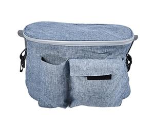 ZIXINNKC Organizer universale impermeabile per borsa per passeggino con portabicchieri per maniglie e barre trasversali per passeggino (Blu denim)