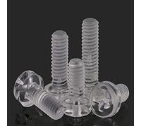 Zixinz-Viti a brugola 50pcs Din7985 M2 M2.5 M3 M4 M5 Viti in Nylon a Testa Rotonda acrilica Trasparente Vite di plastica, Resistenza alla corrosione (Length : 8mm, Size : M2)