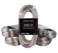 ZIXXONE-HOME Filo Stendibiancheria 60 m con 2 tenditori Corda extra lunga extra forte Nucleo in acciaio pieno Linea di ricambio per asciugatrice rotativa da giardino e casa Transparente Made in EU