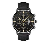 Ziyan Orologio da polso da uomo marrone nero bianco moda uomo quarzo lusso business cinturino cinturino in pelle orologio al quarzo, N. 12, cinghia
