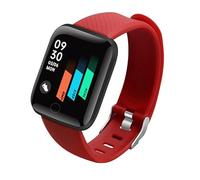 Ziyan Orologio intelligente multifunzione per uomini donne bambini messaggio promemoria musica controllo sport passo calorie D13 smartwatch sveglia 116Plus (rosso)
