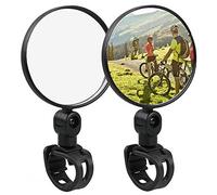 Ziyero 1 Paio Regolabile Girevole Manubrio Specchio Convesso Mini 360 Rotazione Specchietti Bici Antiurto Facile da Installare, per Ciclismo, Mountain Bike, Bicicletta con cambio fisso-Nero
