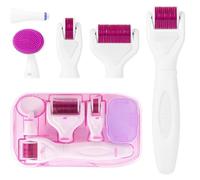 Ziyero Dermaroller 6 in 1 Derma Roller Kit Microneedling Capelli Dermaroller Viso con 0.5/1/1.5mm Micro-Ago Roller, Microneedle Rullo Viso Aghi per Antietà e Smagliature, Microaghi Viso Set