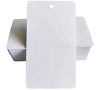 Ziyero Mini Etichette in Carta con Foro Etichette Rettangolari in Carta Kraft Durevole, Protezione Ambientale, per Cartellini dei Prezzi, DIY, Album, Decorazioni Regalo Ecc- 300 Pezzi (Bianco)