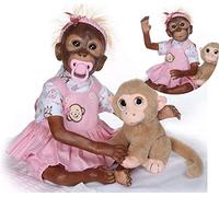 ZIYIUI 21 Pollici 52 cm Bambola Reborn Scimmia Femmina Silicone Morbido Vinile Qualità Realistica Giocattoli Della Neonata Ciuccio Magnete Regali di Natale Reborn Scimmia Reborn Dolls