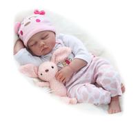 ZIYIUI 22 Pollici 55 Cm Bambole Reborn Originali Simulazione Morbido Silicone Vinile Bambole Reborn Femmina Toddler Baby Bella Occhi Chiusi Neonato Bambini Giocattolo Regalo