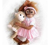 ZIYIUI 22 Pollici 55 cm Reborn Bambole Monkey Femmina Morbido Silicone Realistico Morbido Vinile Bambola Cute Baby Femmina Bambole