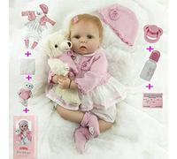ZIYIUI Bambola Reborn 22''/55 cm Realistico Bebe Reborn Ragazza Morbido Silicone Realistico Vinile Morbido Lifelike Carino Neonato Reborn Baby Dolls Ragazzo Ragazza Giocattoli A3FR
