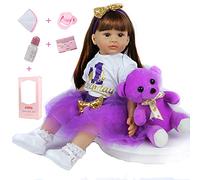 ZIYIUI Bambola Reborn Femmina 24 Pollici 55 Cm Bambole Reborn Bambino Realistica Morbido Silicone Vinilico Simulazione Ragazza Ragazzo Giocattoli Regalo di Natale