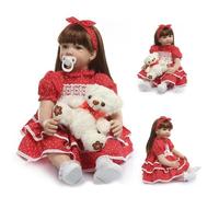 ZIYIUI Bambola Reborn Femmina 24 Pollici 60 cm Bambole Reborn Realistico Vinile Silicone Morbido Bambole Reborn Toddler Bambole Reborn Originali Regali di Natale Reborn Dolls Giocattolo Regalo