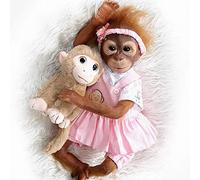 ZIYIUI 21 Pollici 52 cm Bambole Reborn Scimmia Femmina Realistico Silicone Morbido Vinile Fatto a Mano Toddler Bambole Reborn Originale Regali di Natale Bambole Reborn Femmina(Scimmia Femmina)