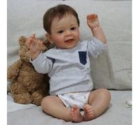 ZIYIUI Bambole Reborn bambino 22 Pollici 55 Centimetri Realistico Neonato Silicone Morbido Bambole Reborn Ragazzo occhi aperti