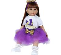 ZIYIUI Bambole Reborn Bambino Femmine 24 pollici Reborn Baby Dolls Soft Vinyl Simulazione in silicone 60cm Reborn Babies Realistici Girl Boy Toys Giocattoli regalo di Natale Indossa un vestito viola