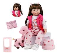 ZIYIUI Bambole Reborn Femmina Originale 24 Pollici 60cm in Silicone Morbido Vinile Realistica Simulazione Bello Toddler Bambole Reborn Ragazza Regalo di Natale Giocattolo