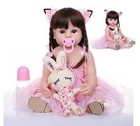 ZIYIUI Bambole Reborn Femmine 22 Pollici 55 cm Realistico Bambole Reborn Originali Tutta in Silicone Bambole Neonate che Sembrano vere Ragazza Giocattolo per bambini