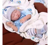 ZIYIUI Bambole Reborn Femmine,22 Pollici 55cm Realistico in Silicone Vinile Morbido,Bambola Reborn Originali Reborn Sembra Un Vero Bambino（ Ragazza con Gli Occhi Chiusi）