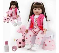 ZIYIUI Bambole Reborn Femmine 24 Pollici 60 cm Realistica Bambole Reborn in Silicone Morbido Capelli Lunghi bambolotti Che sembrano Veri Neonata Bambino Reborn Toddler