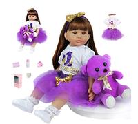 ZIYIUI Bambole Reborn Femmine 24 Pollici 60 cm Toddler Baby Doll Che Sembrano Vere - Originali in Silicone Morbido Realistico Neonato Ragazza Con Accessori