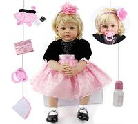 ZIYIUI Bebe Reborn 24 pollici 60 cm vinile di silicone morbido bambola Reborn fatto a mano bebe Reborn ragazza regalo di giocattoli per ragazzo, ragazza, regalo di Natale(bambola Reborn Girl 60 cm)