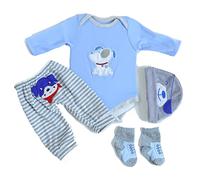 ZIYIUI Vestiti per Bambole Reborn Ragazzo Blu 20-22 Pollici Bambola Neonato Ragazza o Ragazzo, Abito da 4 Pezzi