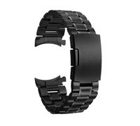 ZIYIWANG Bracciale in acciaio inossidabile da 18 mm a 24, cinturino in con testa curva e chiusura pieghevole(Black,22mm)